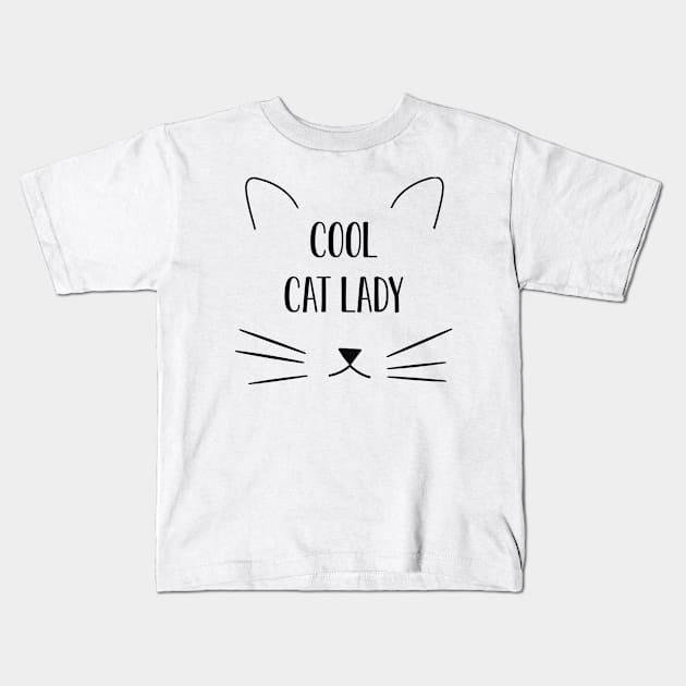 Cat - Cool Cat Lady Kids T-Shirt by KC Happy Shop